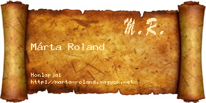 Márta Roland névjegykártya